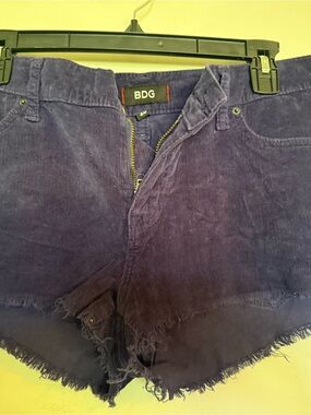 BDG Women's Navy Corduroy Cutoff Shorts